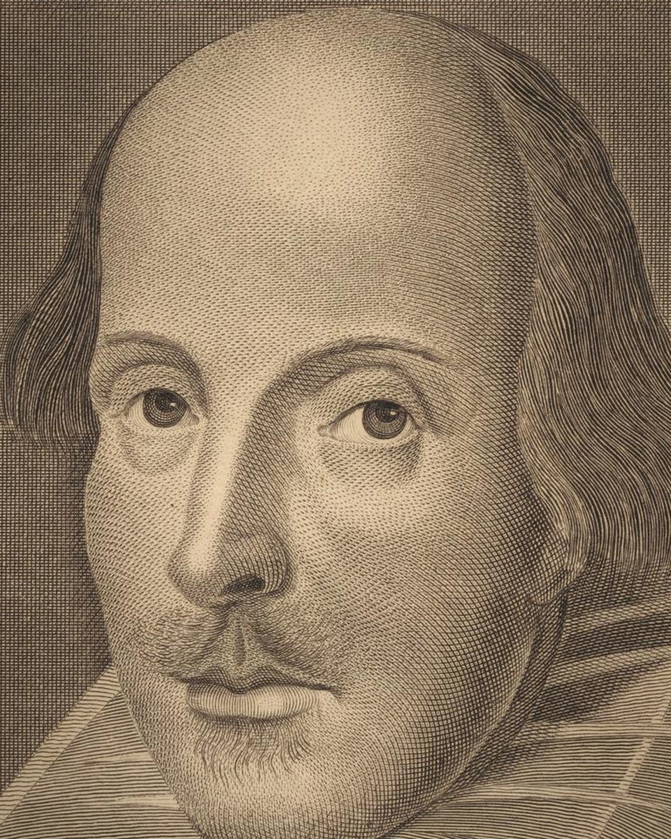 William Shakespeare — Martin Droeshout engraving (Yale), CC0